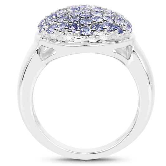 2.00 Carat Genuine Tanzanite .925 Sterling Silver Ring
