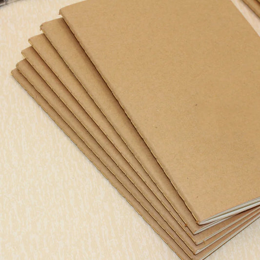 Heavy-Duty Stitched Notebooks Kraft Paper, Lined Pages, for School, Office, Journaling, Eco-Friendly, 10-pcs
