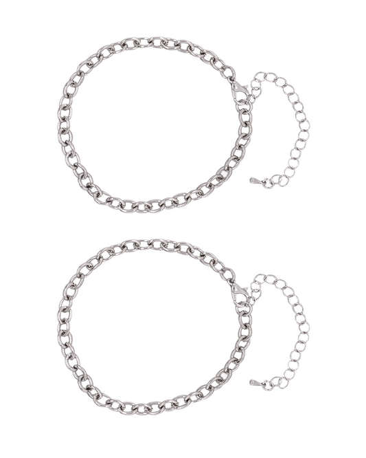 Charm Bracelets, Silver 2pc