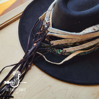 Navajo Embossed Leather Hat Band Only w/ Turquoise Slab 950e Otarealm