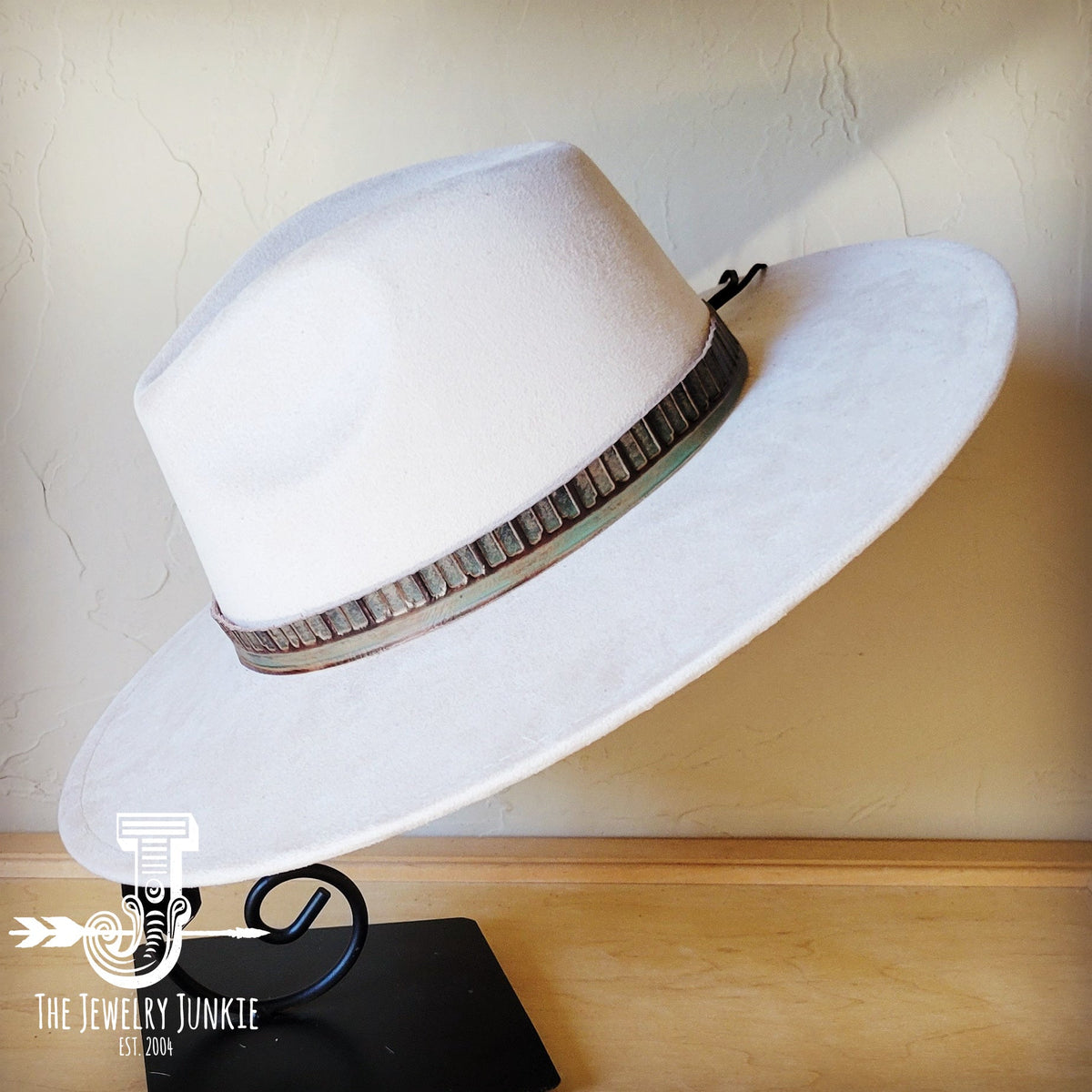 Turquoise Navajo Embossed Leather Hat Band Only 950b