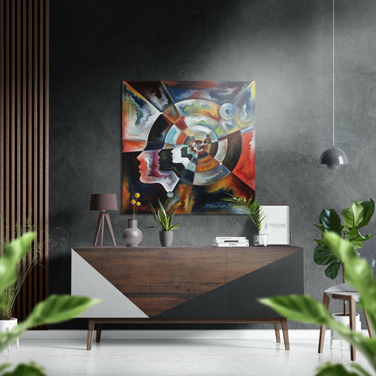 Radial Spokes Twin Face Profiles Brushed Aluminium Dibond Wall Art