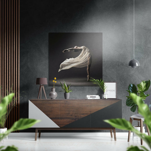 Flowing Silk Arched Ballerina Brushed Aluminum Dibond Wall Art