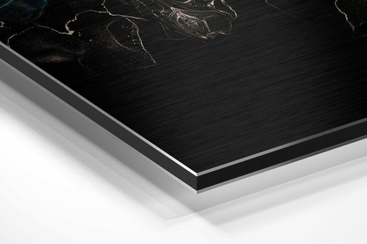 Black Turquoise Smoke Brushed Aluminium Dibond Wall Art