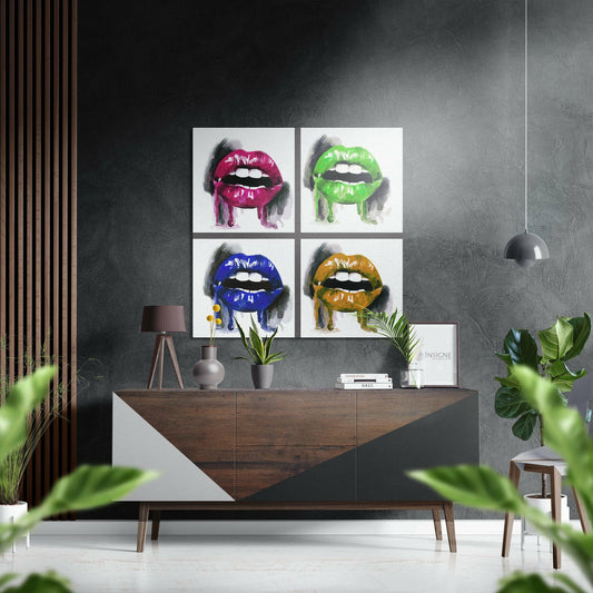 Lips  Brushed Aluminium Dibond Wall Art