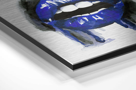 Lips  Brushed Aluminium Dibond Wall Art