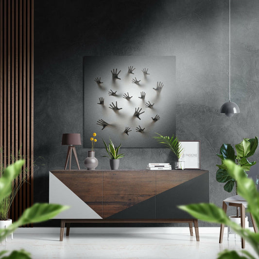 Hands Brushed Aluminium Dibond Wall Art