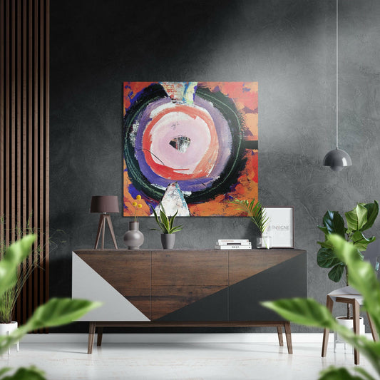 Kandinsky Style Brushed Aluminium Dibond Wall Art