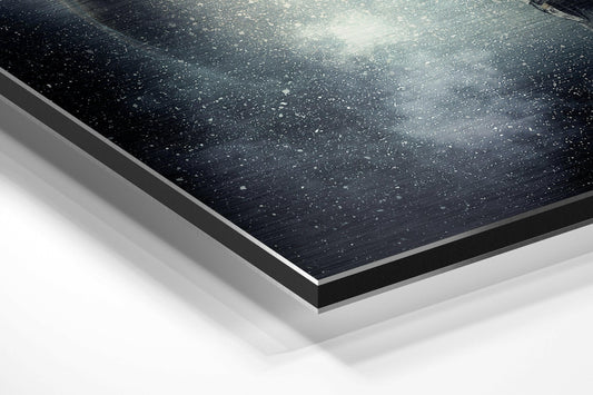 Astronaut Facing Eclipsed Planet Brushed Aluminium Dibond Wall Art