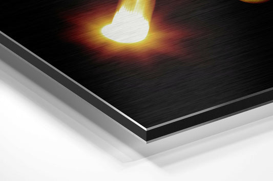 Fiery Light Trail Aquarius Waves Brushed Aluminium Dibond Wall Art