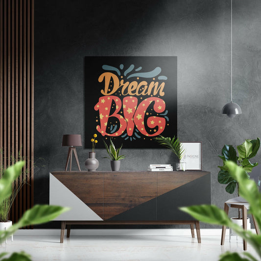 Star Speckled Coral Dream Big Brushed Aluminum Dibond Wall Art