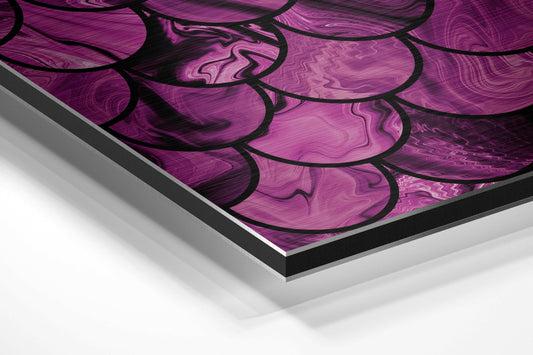 Pink Drops Brushed Aluminium Dibond Wall Art