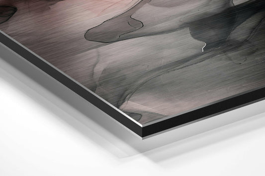 Blush Pink Gray Cloud Brushed Aluminium Dibond Wall Art