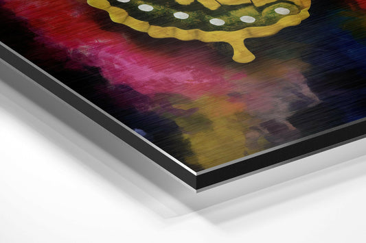 Yellow Swallowtail Rainbow Brushed Aluminium Dibond Wall Art