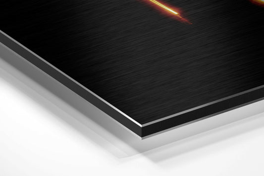 Amber Light Streak Scorpio Symbol Brushed Aluminium Dibond Wall Art