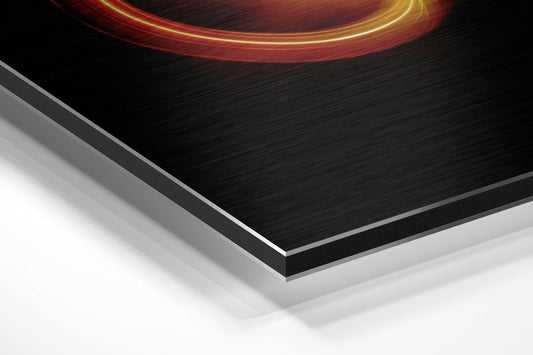 Fiery Swirl Leo Lion Symbol Brushed Aluminium Dibond Wall Art