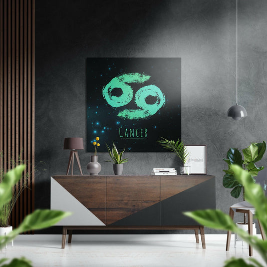 Mint Green Chalk Cancer Constellation Brushed Aluminium Dibond Wall Art