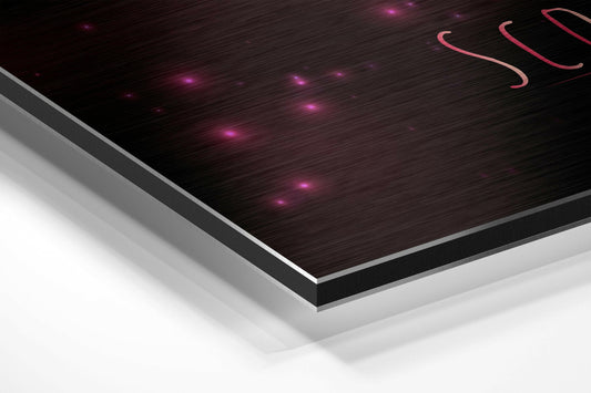 Coral Red Chalk Scorpio Star Sign Brushed Aluminium Dibond Wall Art