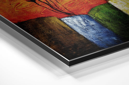 Color Block Spinning Ballerina Brushed Aluminum Dibond Wall Art
