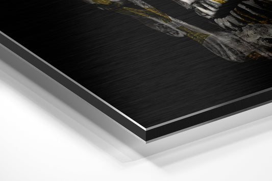 Gold Pattern Skull Brushed Aluminium Dibond Wall Art