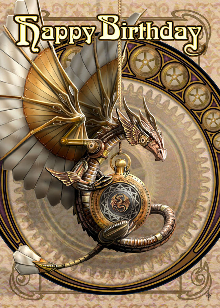 Clockwork Dragon Birthday Card