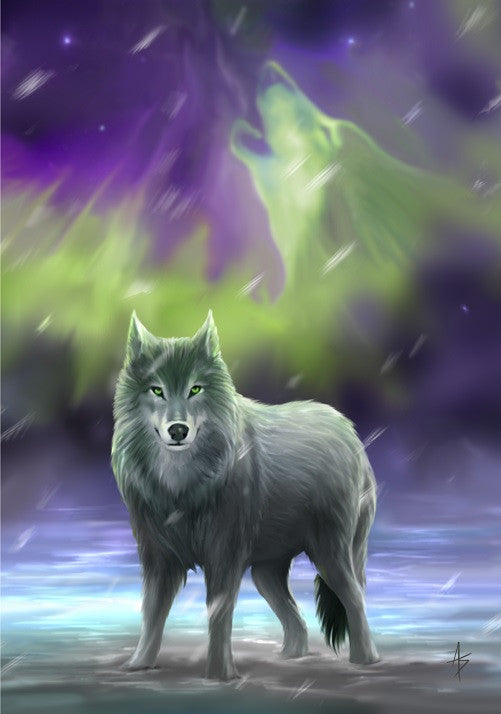 Aura Wolf Card by Anne Stokes