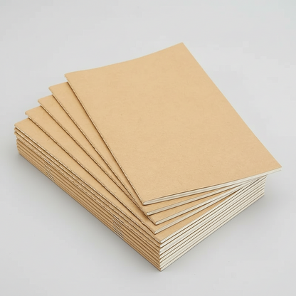 Heavy-Duty Stitched Notebooks Kraft Paper, Lined Pages, for School, Office, Journaling, Eco-Friendly, 10-pcs