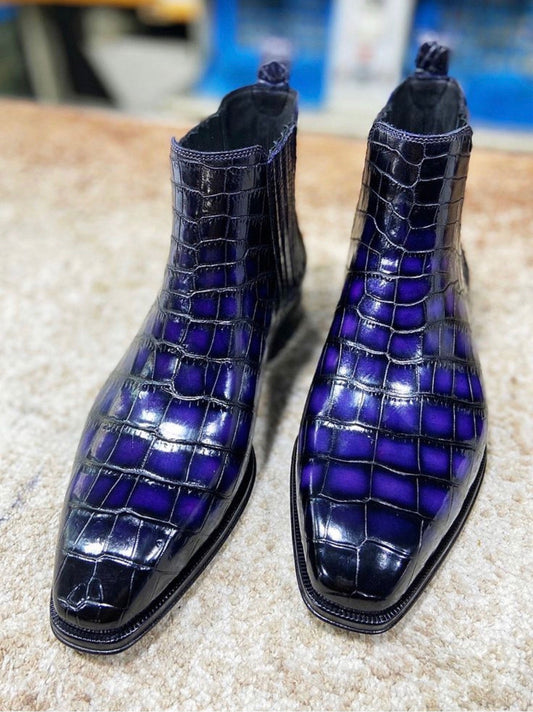 Maurice Cincinnati Custom Made Alligator Boot - Blue