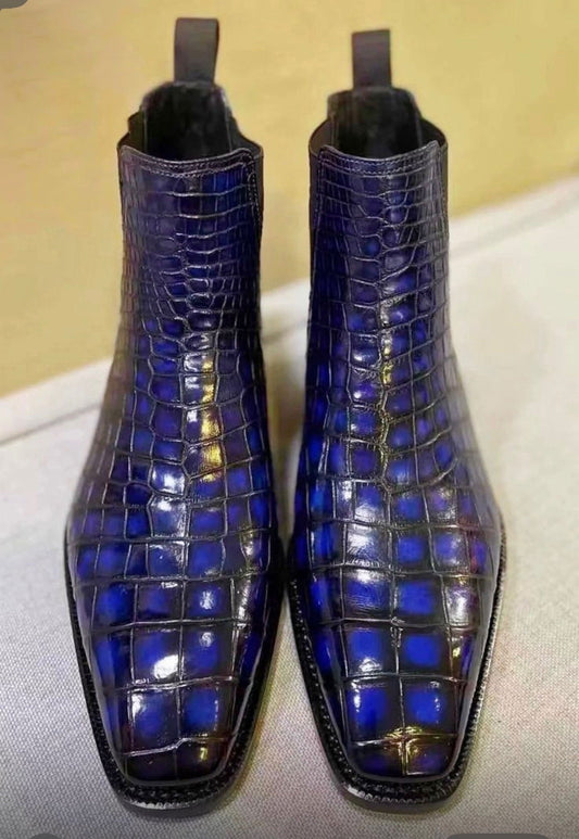 Maurice Cincinnati Custom Made Alligator Boot - Blue