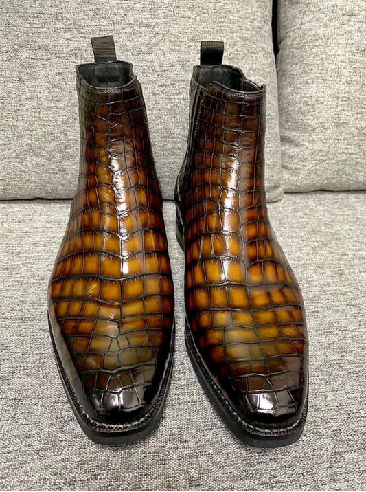 Maurice Cincinnati Custom Made Alligator Boot - Camel