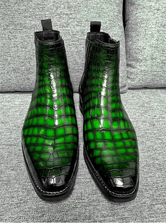 Maurice Cincinnati Custom Made Alligator Boot - Green
