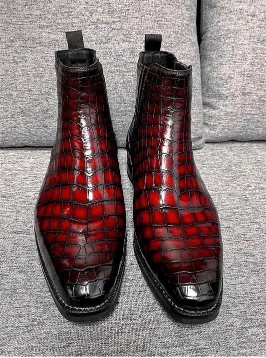 Maurice Cincinnati Custom Made Alligator Boot - Red