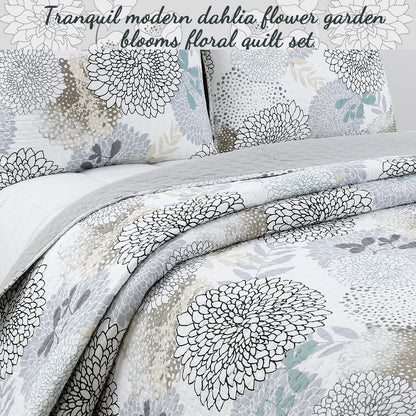 Nina Floral Cotton Reversible Quilt Bedding Set