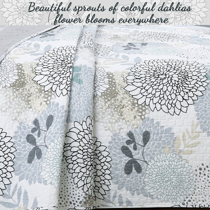 Nina Floral Cotton Reversible Quilt Bedding Set