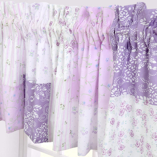 Love of Lilac Lavender Floral Patchwork Purple Window Valance