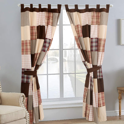 Jakob Plaid Brody Brown Real Patchwork Cotton Reversible Quilt Bedding Set