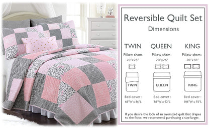 Lovett Real Patchwork Cotton Reversible Quilt Bedding Set
