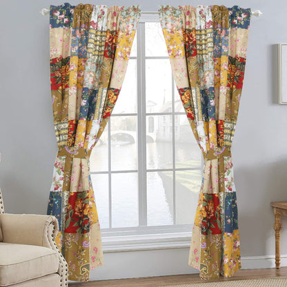Ryleigh Floral Real Patchwork Country Garden Fall Flowers Paisley 3-Piece Cotton Reversible Quilt Bedding Set