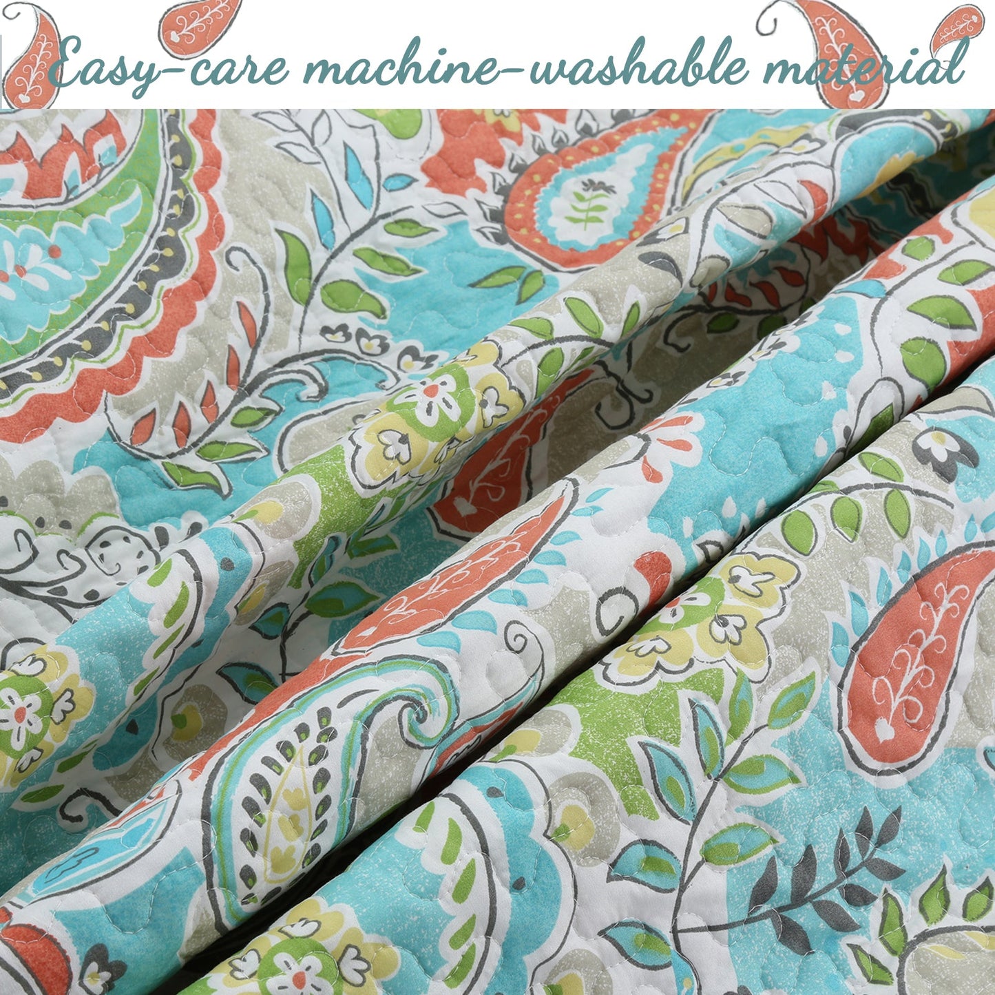 Mirage Paisley Reversible Quilt Bedding Set