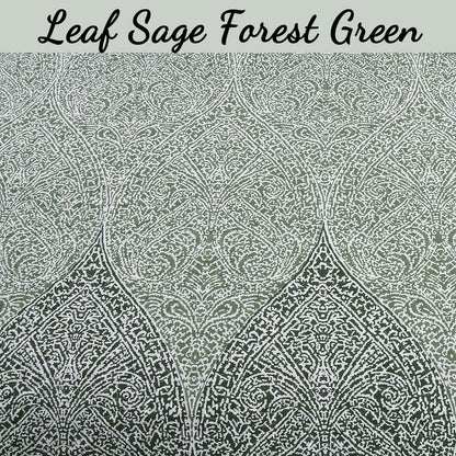 Ombre Leaf Sage Forest Green Medallion 3- Piece Reversible Quilt Bedding Set
