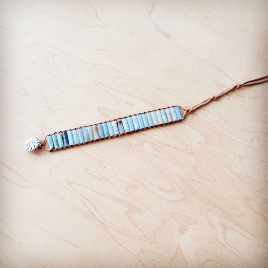 Woven Amazonite Stacked Stone Beaded Bracelet 810m Otarealm