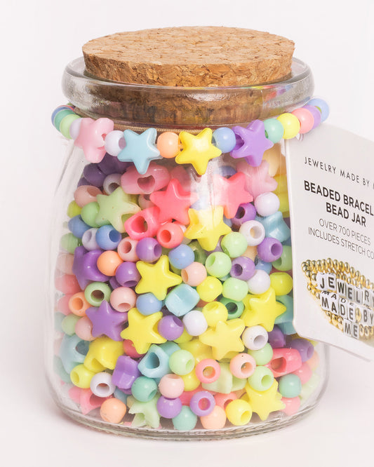 Pastel Stars Bead DIY Jar