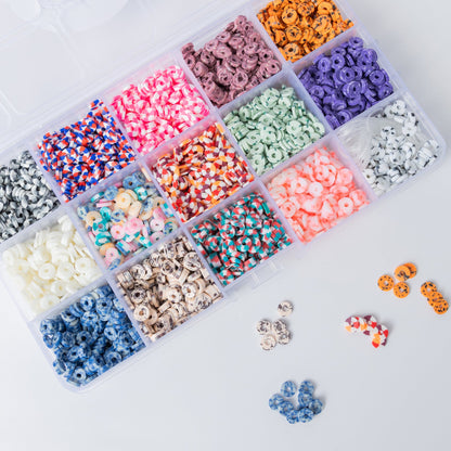 Speckled & Striped Multicolor Polymer Heishi DIY Bead Box