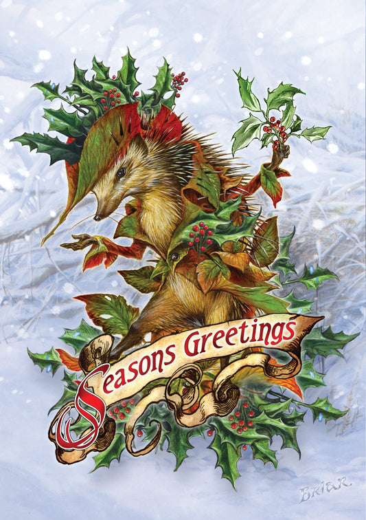 Mr. Hedgely's Yuletide Coat Card
