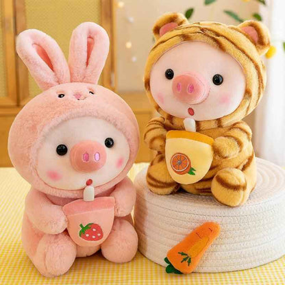 Boba Pig Stuffed Animal Soft Plushie Gift for Girls & Boys