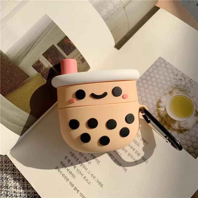 Soft Boba Tea AirPods Cover – For 1, 2, 3, or Pro with Keyring