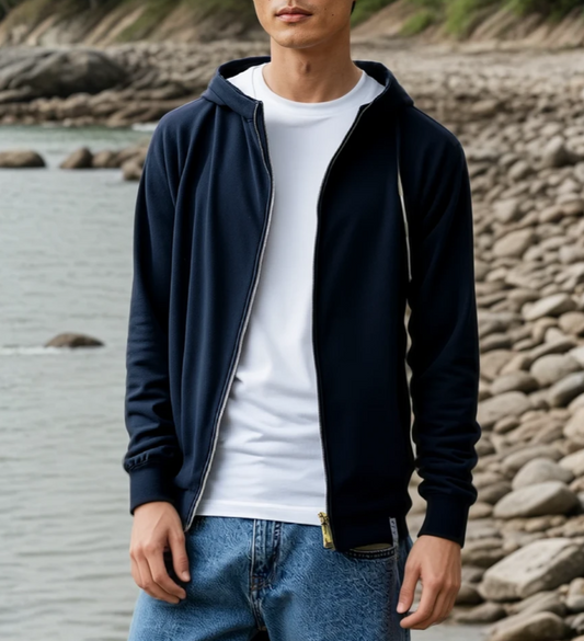 Mammoth Zip Sherpa Hoodie (Black with White interior),