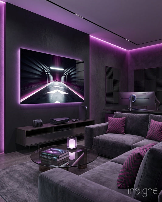 Neon Room Glass Wall Art