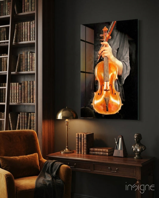 Violin Glass Wall Art