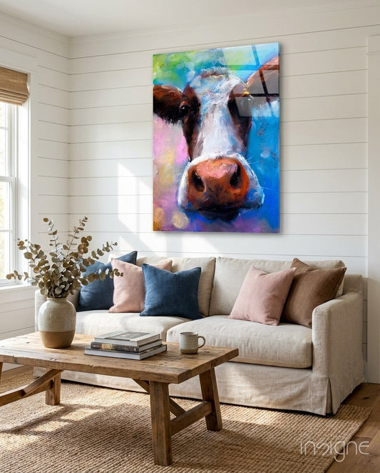 Cow Glass Wall Art